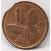 PAPUA NEW GUINEA 1975 . ONE 1 TOEA COIN . ERROR . CLIPPED BITTEN EDGE